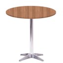 Ver imagem 1 de Mesa Delta em Alumínio 75 Cm (alt) Base em X Tampo Mdp Redondo 80 Cm (larg) X 2,50 Cm (alt) Noce