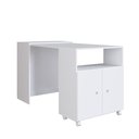 Ver imagem 2 de Balcão Multiuso com Mesa Recolhível e Rodízios Branca