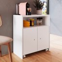 Ver imagem 4 de Balcão Multiuso com Mesa Recolhível e Rodízios Branca