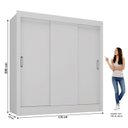 Ver imagem 3 de Guarda-Roupa Casal 3 Portas Correr Real Yescasa Branco