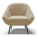 Ver imagem 4 de Kit 01 Namoradeira 02 Lugares e 01 Poltrona Giovana Suede Marrom Rato Pés Palito de Ferro - D'