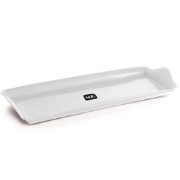 Bandeja de Plástico Retangular Branco Decorativa 38x16cm Uz Servir Organizar - 1