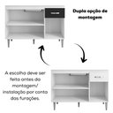 Ver imagem 5 de Balcao com Tampo 120 Cm Gabriela Branco Preto Flex Reajl Moveis