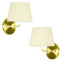 Ver imagem 1 de Kit 2 Arandela Dourado De Cupula Tradicional Bege