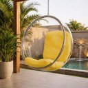 Ver imagem 1 de Poltrona Bubble Chair Couro Sintético Linha Premium Decorativa Sala Quarto Design Moderno - Amarelo