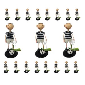 Boneco De Ferro Enfeite Jardim Torcedor Decoraçao Casa Mesa Estante Jardim Futebol Preto Braslu BON-