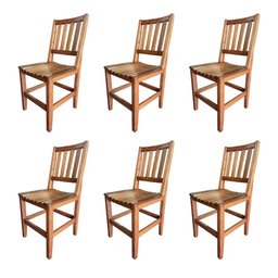 Kit com 6 Cadeiras Rusticas Madeira Maciça Confort para Restaurantes Malbec - 1
