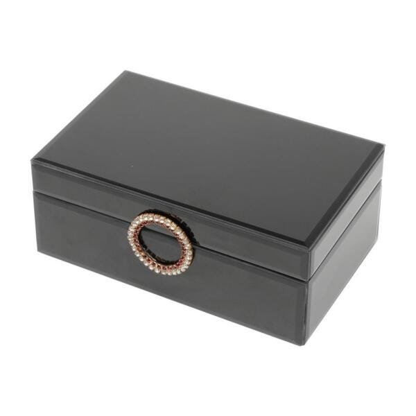 Porta Jóias Preto com Puxador Dourado 21cm - 1