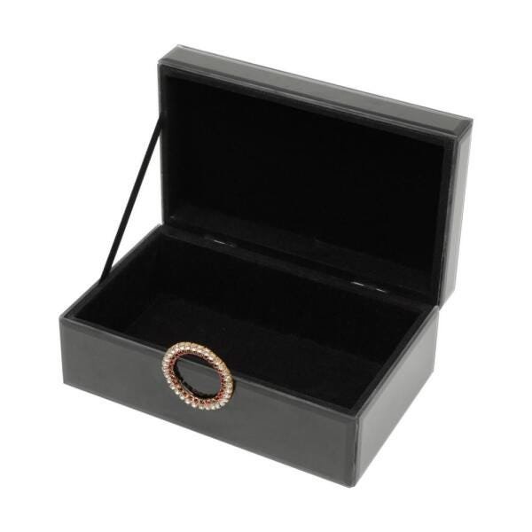 Porta Jóias Preto com Puxador Dourado 21cm - 3