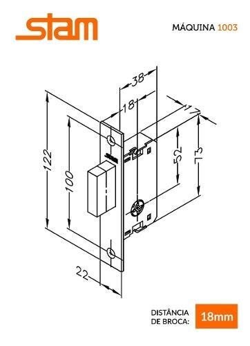 Fechadura Auxiliar Tetra 1003 Par Stam 38mm - 2