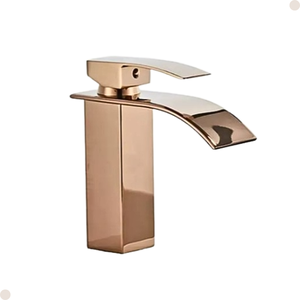 Torneira Banheiro Cascata Monocomando Misturador Baixa Rose Gold