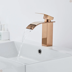 Torneira Banheiro Cascata Monocomando Misturador Baixa Rose Gold - 6