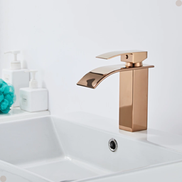 Torneira Banheiro Cascata Monocomando Misturador Baixa Rose Gold - 5