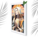Ver imagem 1 de Quadro Decorativo Maria Abstrata Igreja Sala +vidro 33x25 A4:branco