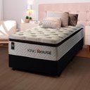 Ver imagem 1 de Conjunto Cama Box Solteirão c/ Molas Ensacadas New York Preto 96x203x73