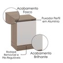 Ver imagem 4 de Balcão com Tampo 58 cm 1 Porta Etna Carvalho Oak Off White Poliman