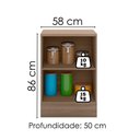 Ver imagem 3 de Balcão com Tampo 58 cm 1 Porta Etna Carvalho Oak Off White Poliman