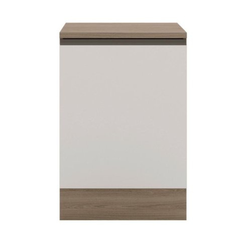 Balcão com Tampo 58 cm 1 Porta Etna Carvalho Oak Off White Poliman