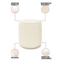 Ver imagem 3 de Puff Redondo Orgânico para Sala Kit 2 Malu Bouclê Bege M11 - D’Rossi
