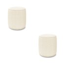 Ver imagem 1 de Puff Redondo Orgânico para Sala Kit 2 Malu Bouclê Bege M11 - D’Rossi