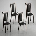 Ver imagem 4 de Kit 4 Cadeiras Paris Corino Preto Tubo Marrom Cafe
