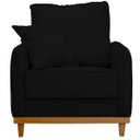 Ver imagem 1 de Poltrona Sofa Sena Base de Madeira Luxo Conforto para Hotel e Sala Linho Preto