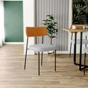 Ver imagem 2 de Kit 04 Cadeiras para Sala de Jantar Melina L02 Couríssimo Whisky Linho Cinza - Lyam Decor