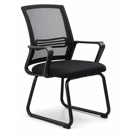 Cadeira de Escritório Secretária Estofada Artis Base Fixa Cor Preto - Sallar Home
