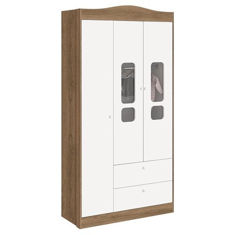 Guarda Roupa Infantil Danny 3 Portas Branco Mezzo Acetinado – Reller