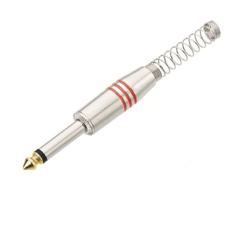 Plug P10 Mono C/mola Espiral Metal Ponta Niquel Emb 05 Peças