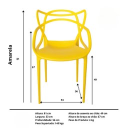 Kit 2 Cadeiras Allegra Design Durável Uso Interno e Externo - 7