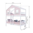 Ver imagem 3 de Beliche Casinha Dos Sonhos Madeira Maciça Rosa/ Branco Housin