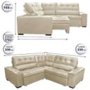 Ver imagem 2 de Sofá de Canto Retrátil e Reclinável com Molas Cama Inbox Austin 2,30M x 2,30M Suede Velusoft