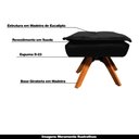 Ver imagem 4 de Kit 2 Puff's Decorativos Base Giratória em Madeira Charger Suede Preto - Gran Belo