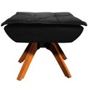 Ver imagem 6 de Kit 2 Puff's Decorativos Base Giratória em Madeira Charger Suede Preto - Gran Belo