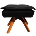 Ver mais imagens de Kit 2 Puff's Decorativos Base Giratória em Madeira Charger Suede Preto - Gran Belo