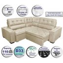 Ver imagem 3 de Sofá de Canto Retrátil e Reclinável com Molas Cama Inbox Austin 2,20M x 2,20M Suede Velusoft