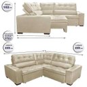 Ver imagem 2 de Sofá de Canto Retrátil e Reclinável com Molas Cama Inbox Austin 2,20M x 2,20M Suede Velusoft