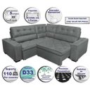 Ver imagem 3 de Sofá de Canto Retrátil e Reclinável com Molas Cama Inbox Austin 2,20M x 2,20M Suede Velusoft