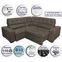Ver imagem 3 de Sofá de Canto Retrátil e Reclinável com Molas Cama Inbox Austin 2,30M x 2,30M Suede Velusoft