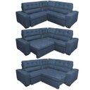 Ver imagem 7 de Sofá de Canto Retrátil e Reclinável com Molas Cama Inbox Austin 2,30M x 2,30M Suede Velusoft