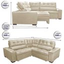Ver imagem 2 de Sofá de Canto Retrátil e Reclinável com Molas Cama Inbox Austin 2,40M x 2,40M Suede Velusoft