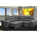 Ver imagem 1 de Sofá de Canto Retrátil e Reclinável com Molas Cama Inbox Austin 2,30M x 2,30M Suede Velusoft