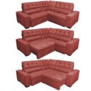 Ver imagem 7 de Sofá de Canto Retrátil e Reclinável com Molas Cama Inbox Austin 2,30M x 2,30M Suede Velusoft