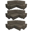 Ver imagem 7 de Sofá de Canto Retrátil e Reclinável com Molas Cama Inbox Austin 2,40M x 2,40M Suede Velusoft