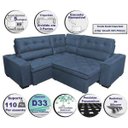 Ver imagem 3 de Sofá de Canto Retrátil e Reclinável com Molas Cama Inbox Austin 2,50M x 2,50M Suede Velusoft