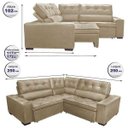 Ver imagem 2 de Sofá de Canto Retrátil e Reclinável com Molas Cama Inbox Austin 2,50M x 2,50M Suede Velusoft
