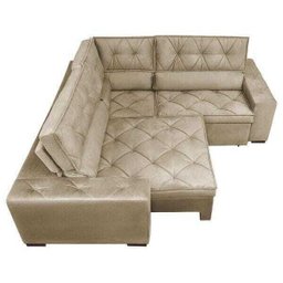 Sofá de Canto Retrátil e Reclinável com Molas Cama Inbox Austin 2,50M x 2,50M Suede Velusoft - 5