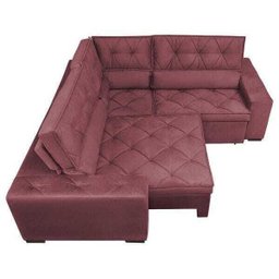 Sofá de Canto Retrátil e Reclinável com Molas Cama Inbox Austin 2,20M x 2,20M Suede Velusoft - 5 Sofá de Canto Retrátil e Reclinável com Molas Cama Inbox Austin 2,20M x 2,20M Suede Velusoft - 5