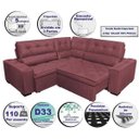 Ver imagem 3 de Sofá de Canto Retrátil e Reclinável com Molas Cama Inbox Austin 2,20M x 2,20M Suede Velusoft